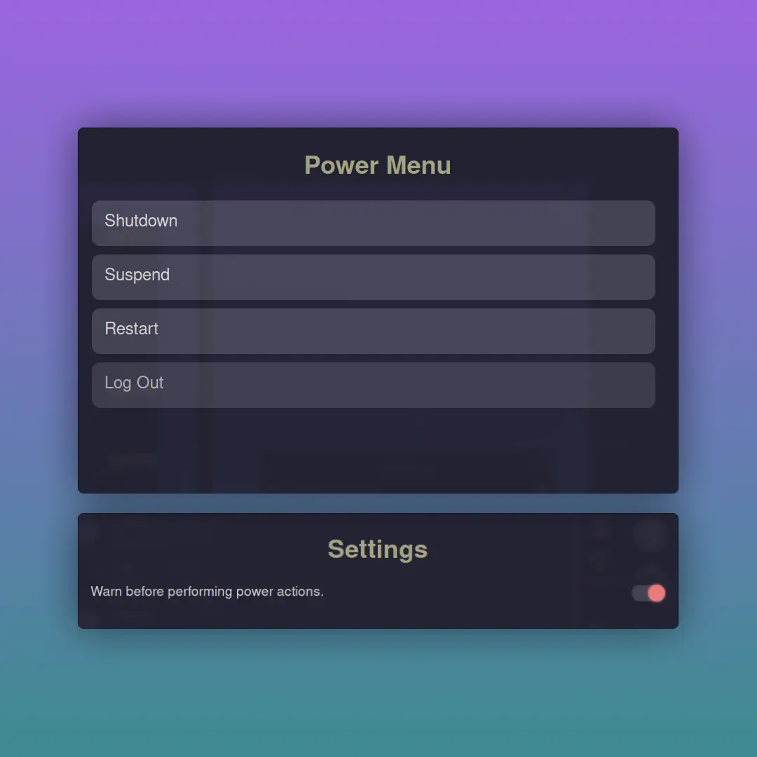 Power Menu